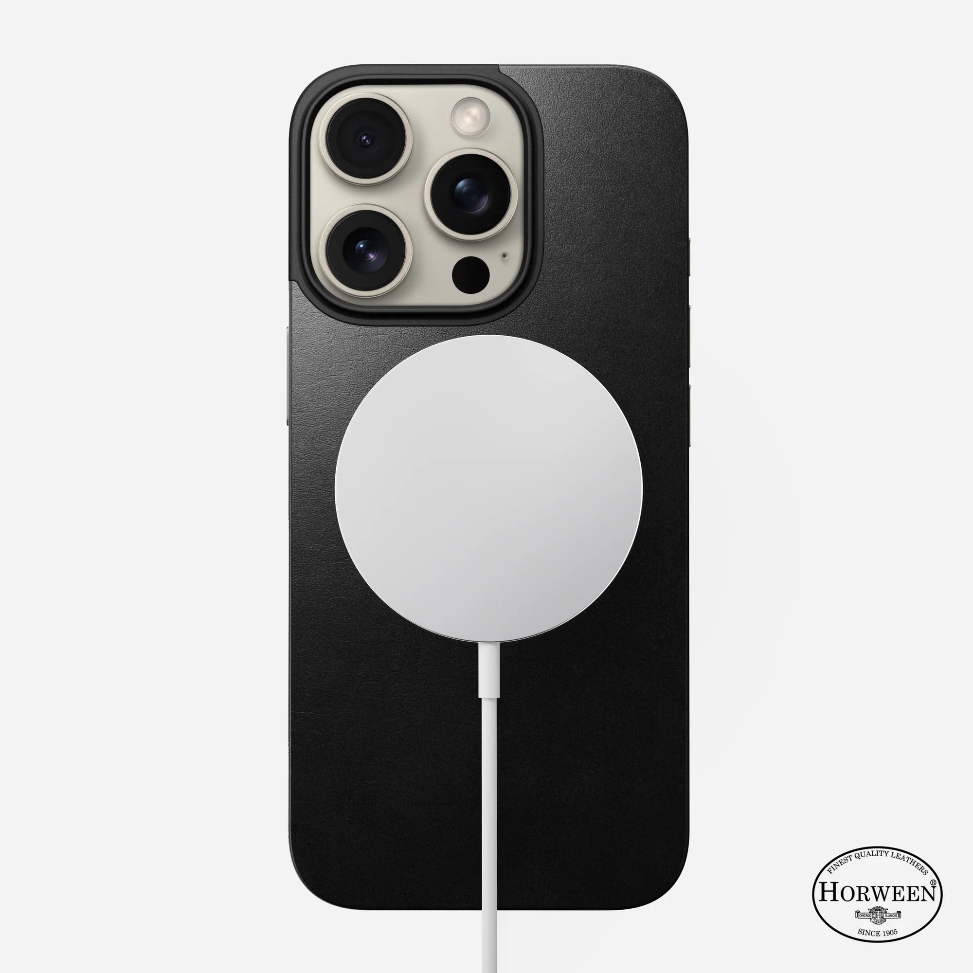 Nomad Magnetic Leather Back for iPhone 16 Pro Max - Black Nomad Magnetic Leather Back for iPhone 16 Pro Max - Black