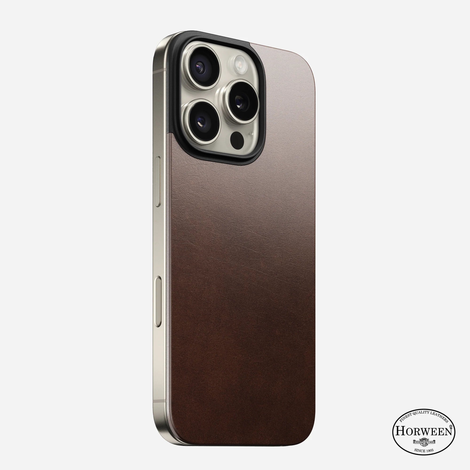 Nomad Magnetic Leather Back for iPhone 16 Pro - Rustic Brown
