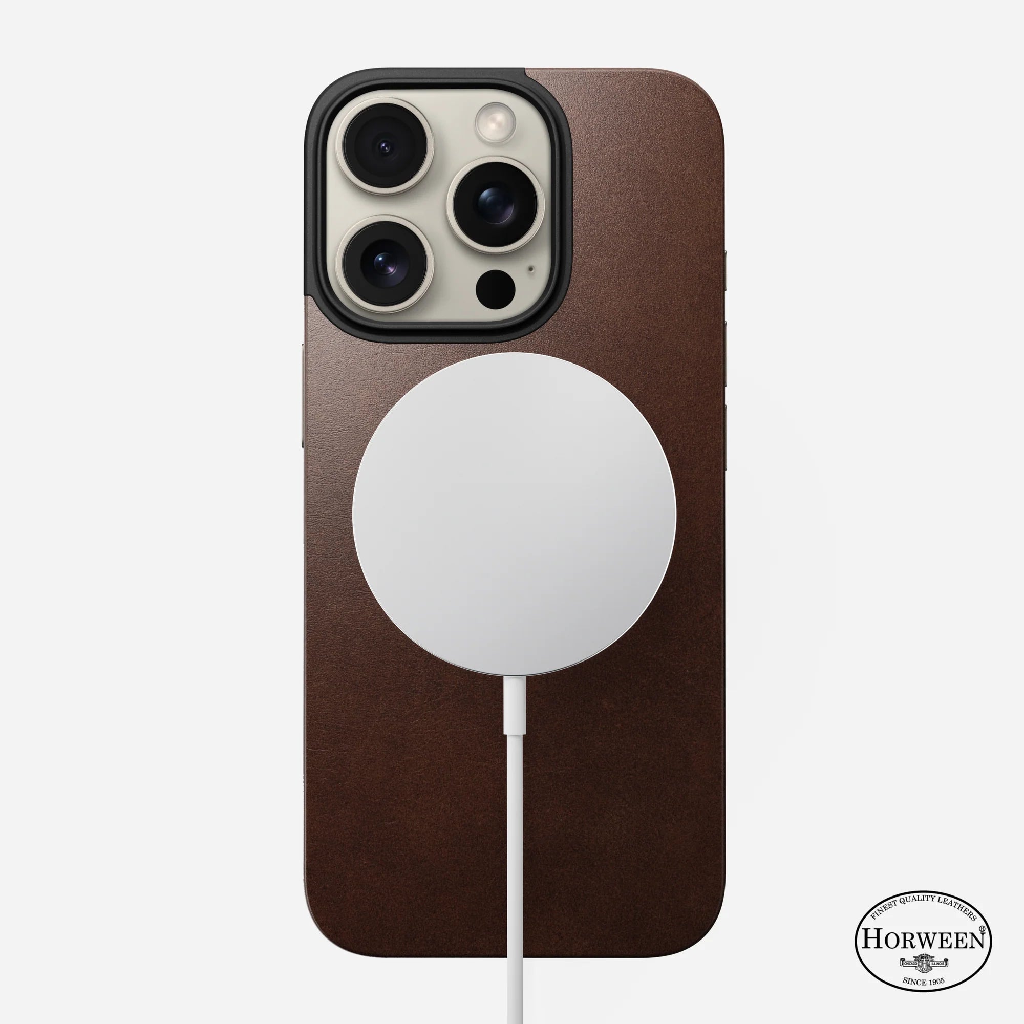 Nomad Magnetic Leather Back for iPhone 16 Pro Max - Brown Leather Nomad Magnetic Leather Back for iPhone 16 Pro Max - Brown Leather
