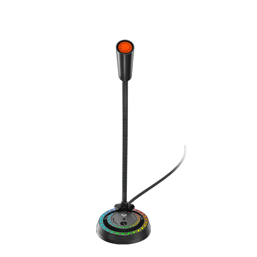 MeeTion MC14 Wired Conference Room Gooseneck Microphone with RGB Button - Black