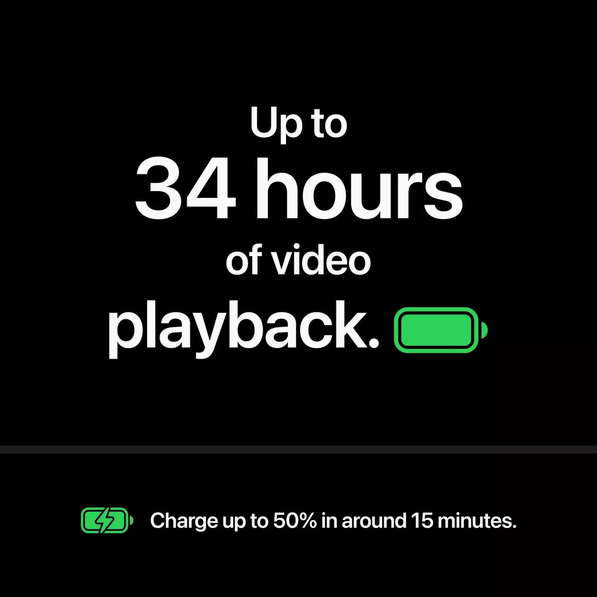 iPhone 18 Pro battery, up to 34 hours video playback