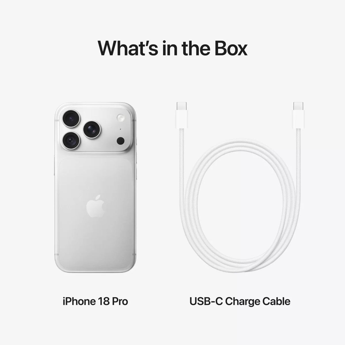 Apple iPhone 18 Pro 512GB in Silver, what is in the box