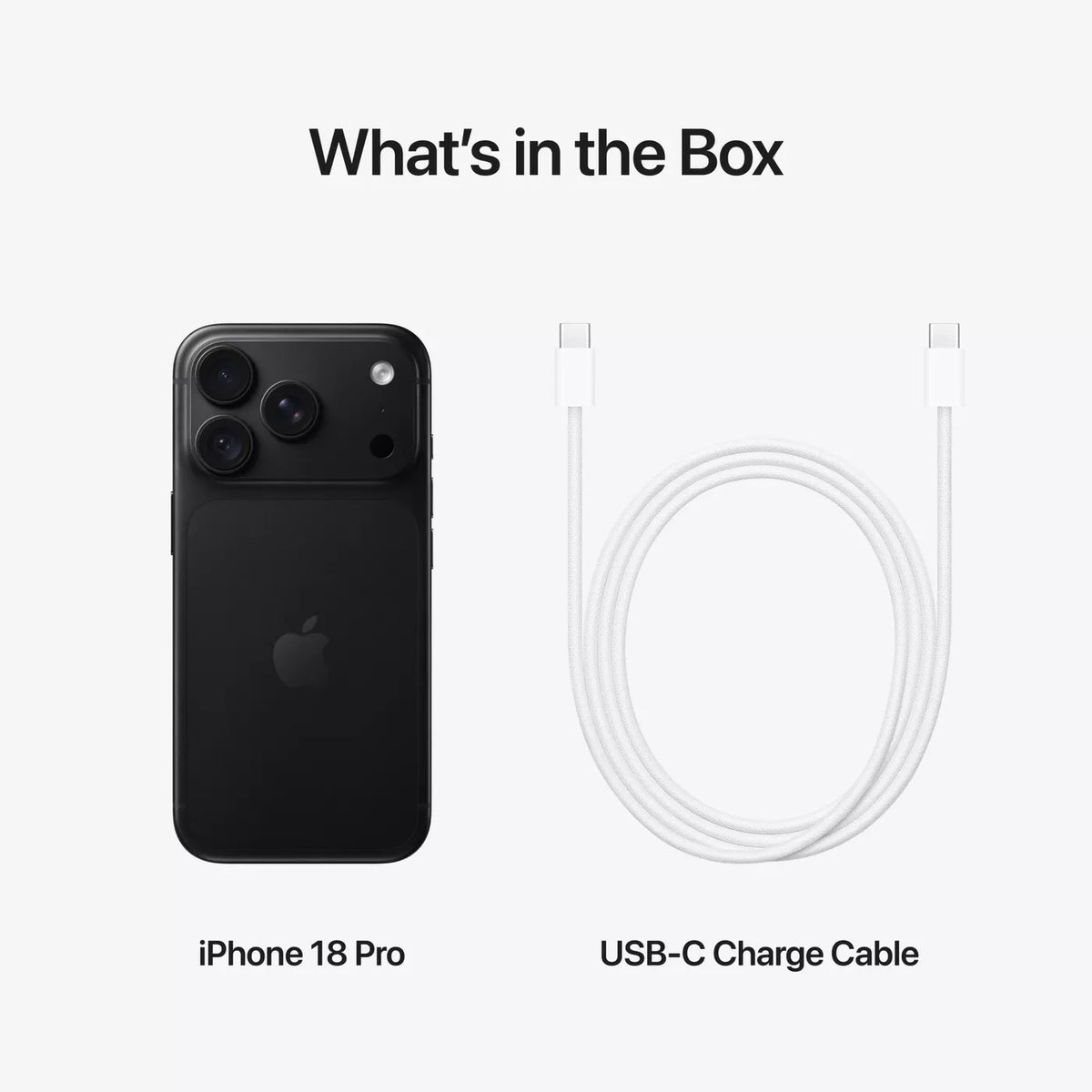 Apple iPhone 18 Pro 1TB in Black, what is in the box