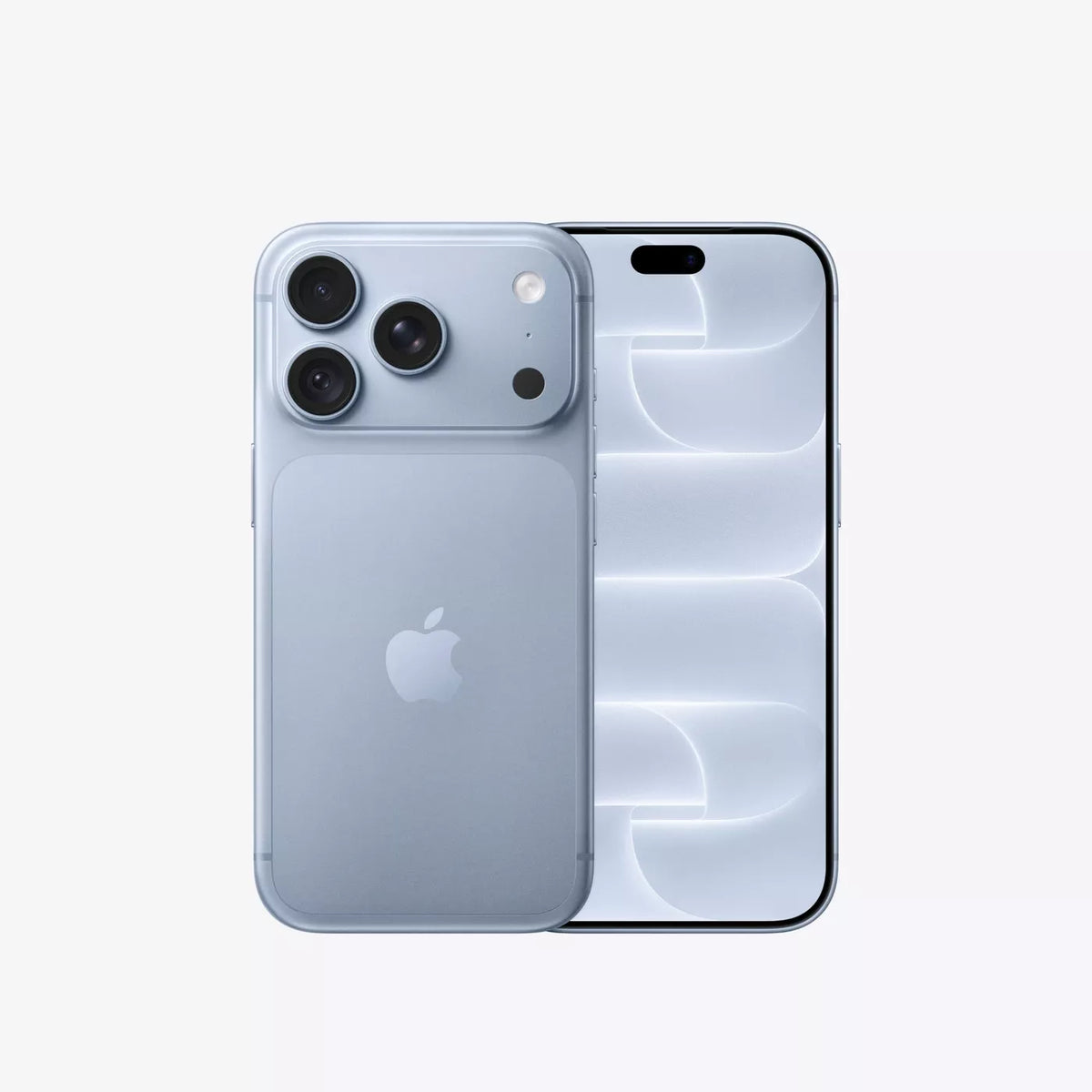 Apple iPhone 18 Pro 1TB in Glacier, front and back