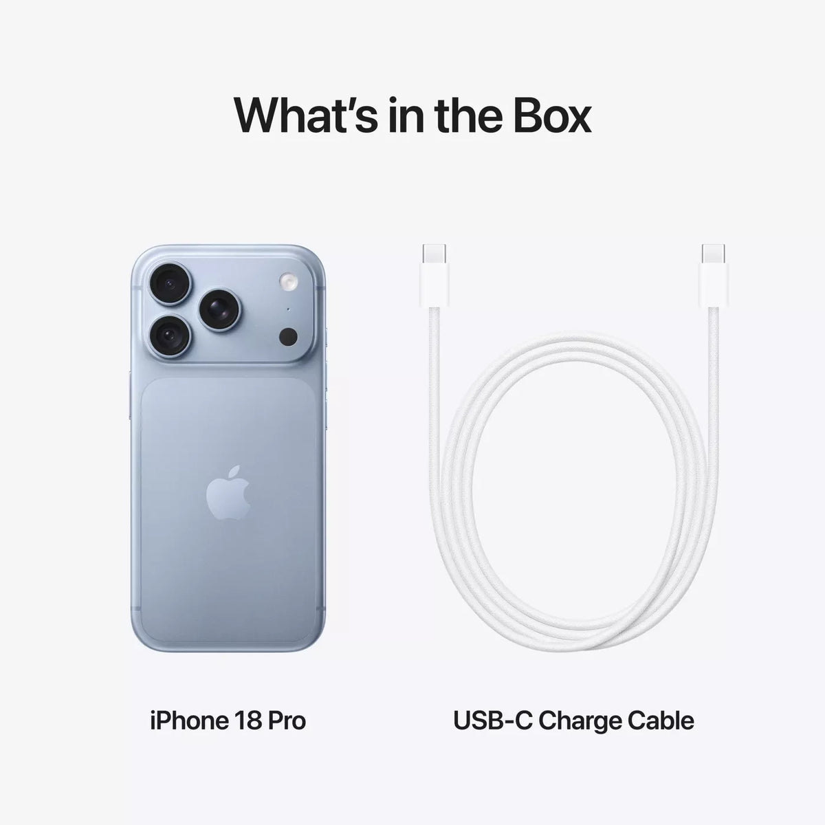 Apple iPhone 18 Pro 1TB in Glacier, what is in the box
