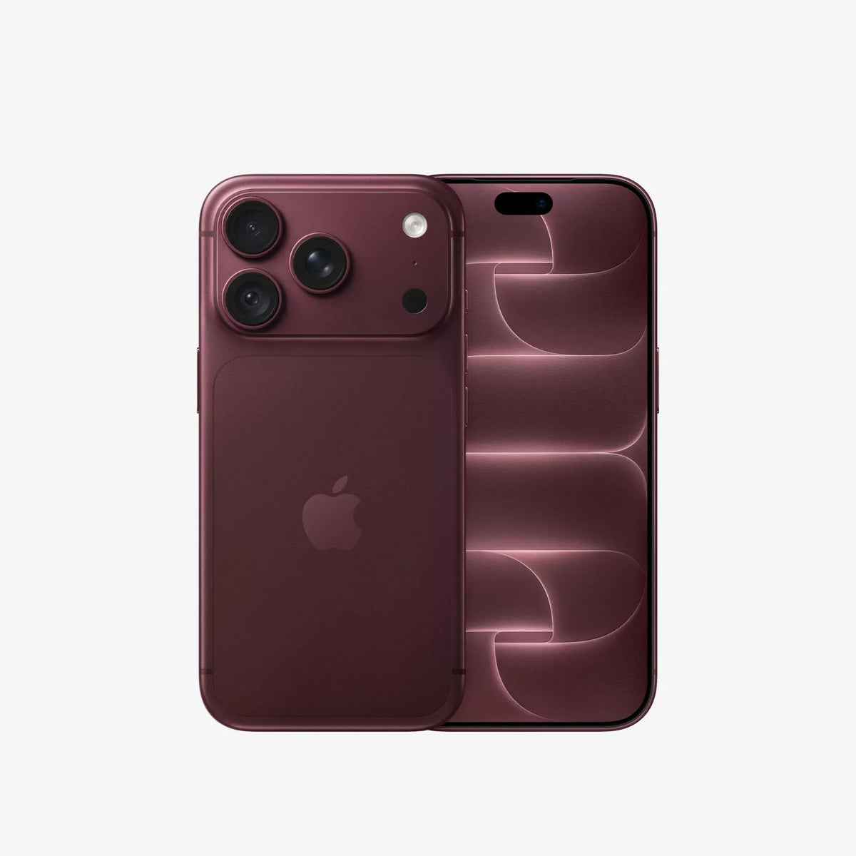 Apple iPhone 18 Pro 2TB in Burgundy, front and back