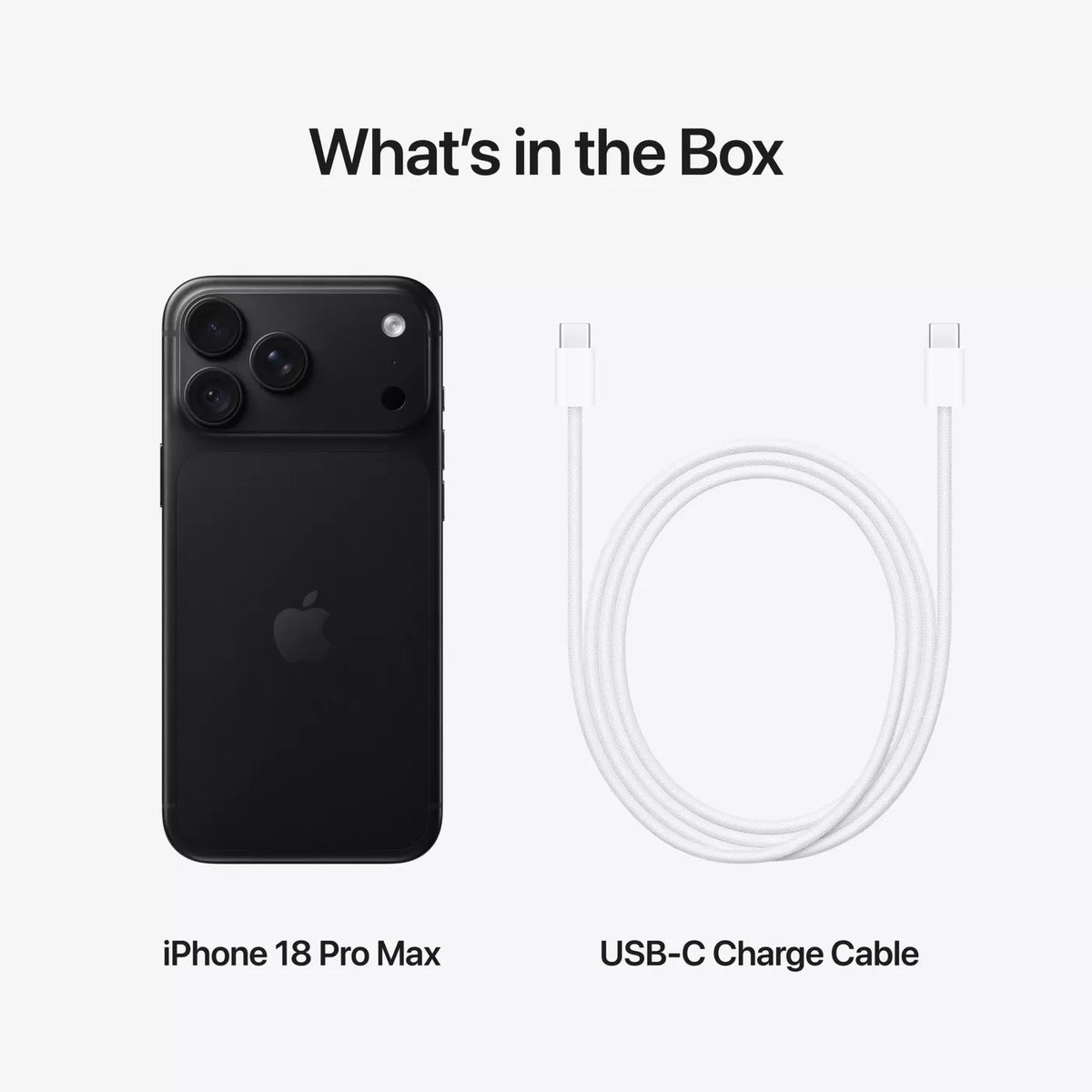 Apple iPhone 18 Pro Max 2TB in Black, what is in the box