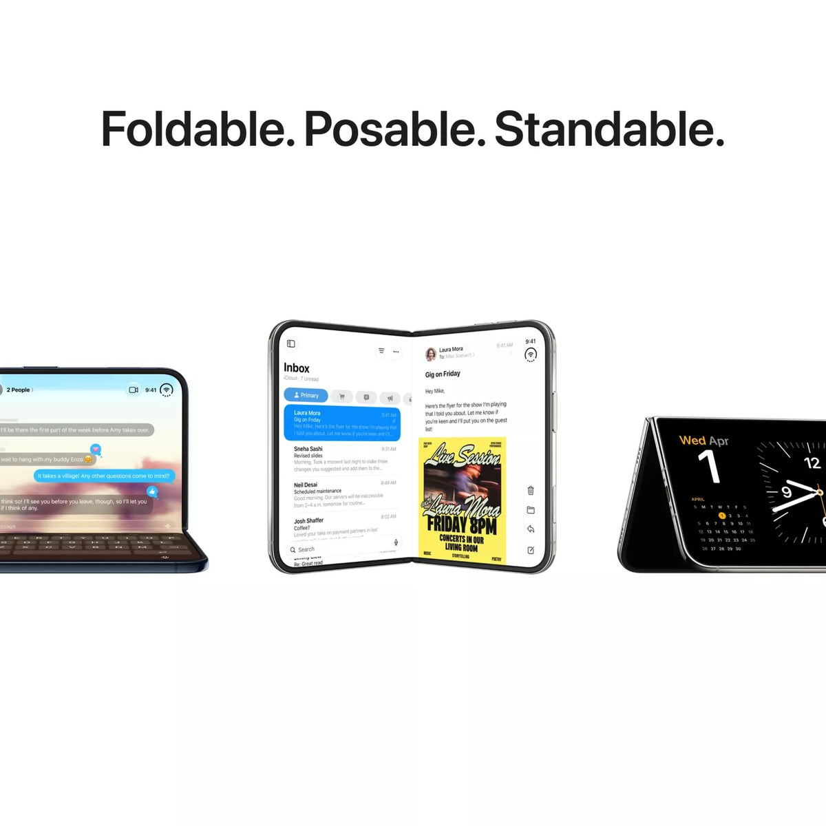 iPhone Duo foldable, posable, standable design