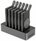 WST 6-in-1 Power Bank Station with six 10,000mAh batteries and wireless charging in black, available in Qatar.