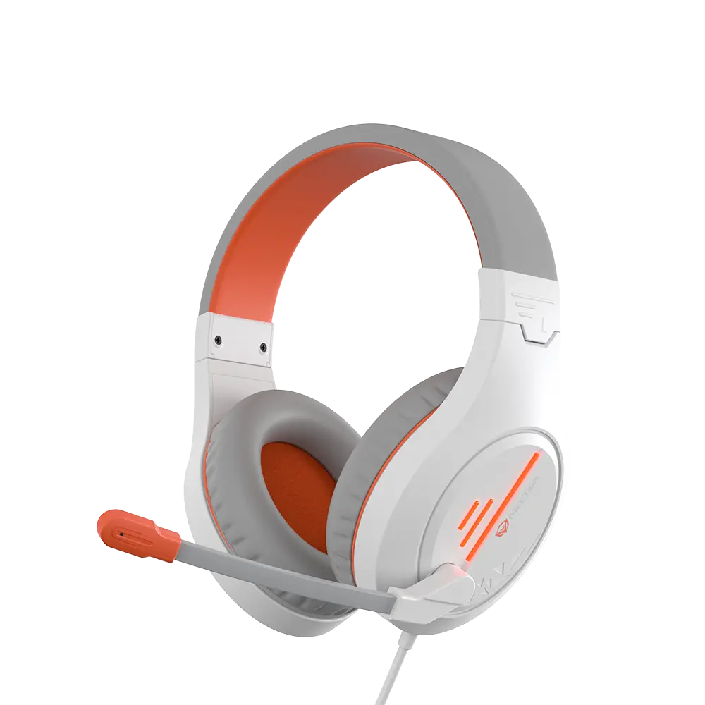 Meetion HP021 White/Orange USB Gaming Headphone with surround sound and mic – available in Qatar.