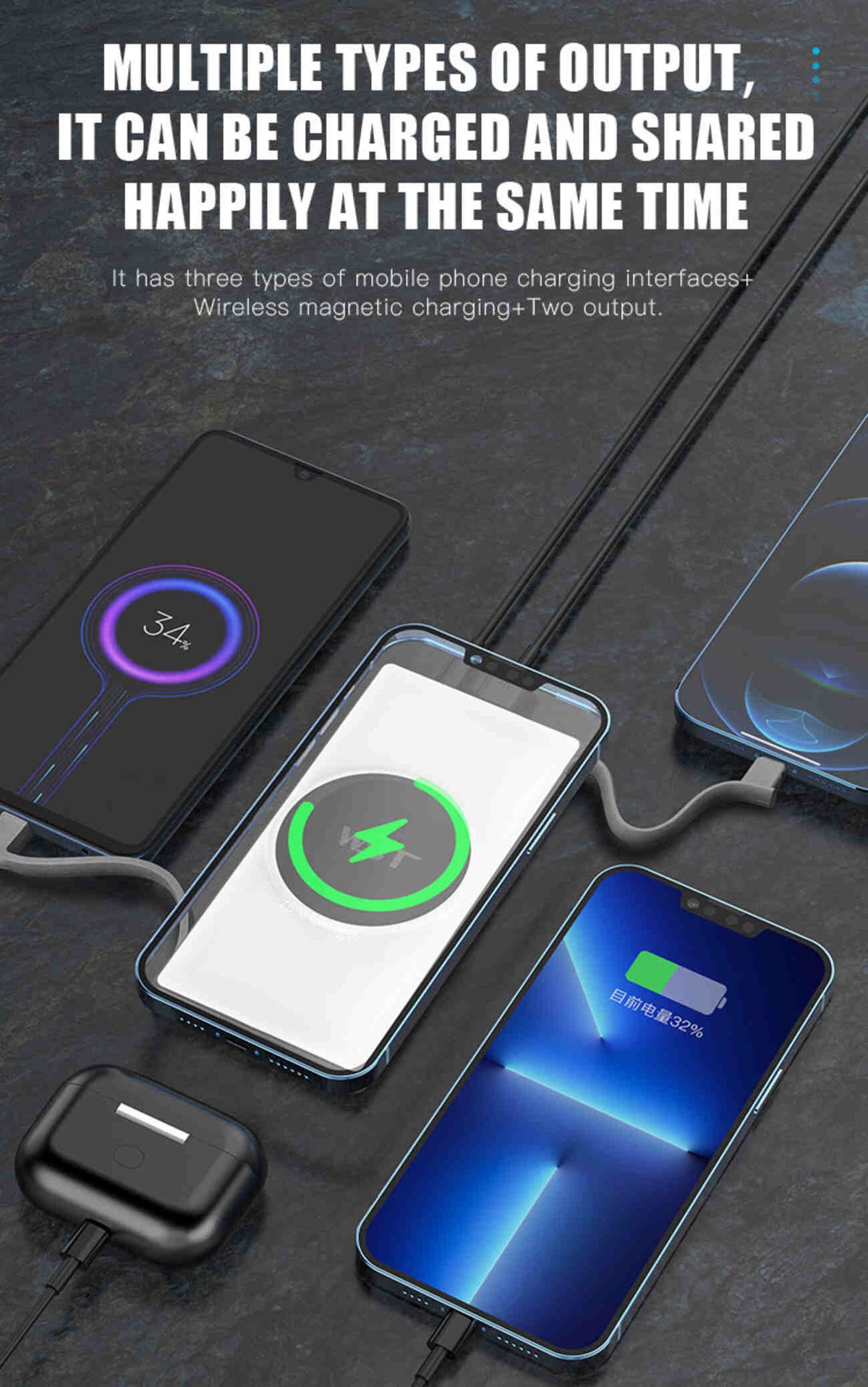 WST 6-in-1 Power Bank Station – Black