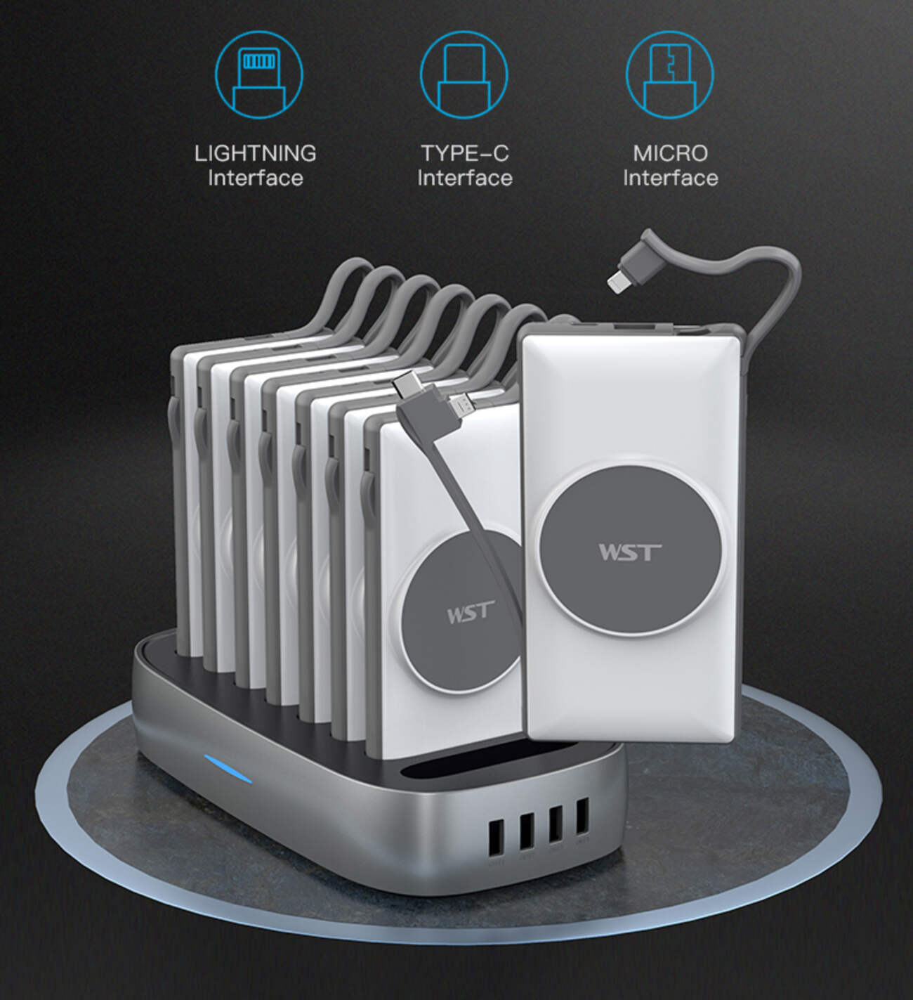 WST 8-in-1 Power Bank Station – Black