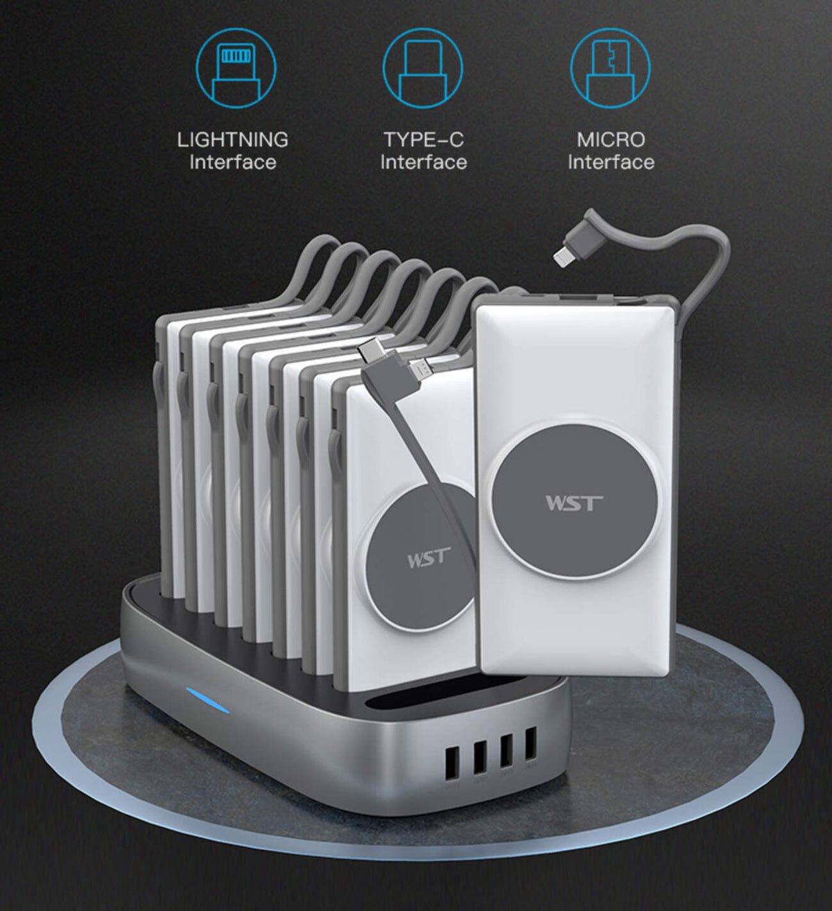 WST 6-in-1 Power Bank Station – Black
