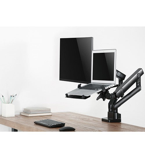 Skill Tech SH-20 C024ML Pole Mounted Gas Spring Monitor Arm with Laptop Holder