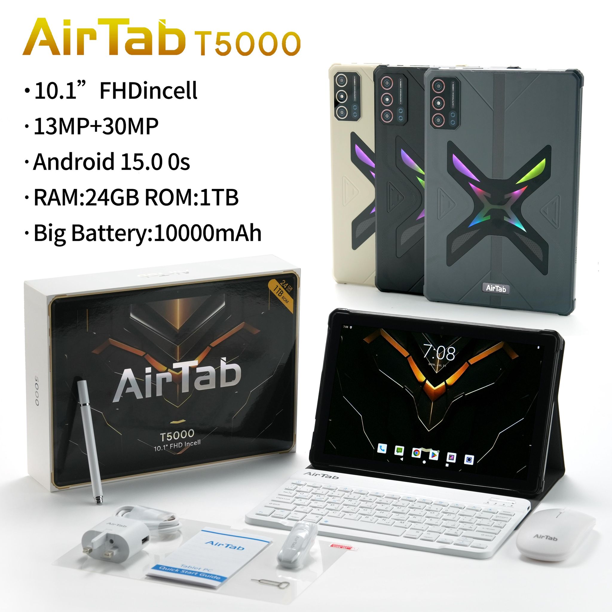 AirTab T5000 10-inch Android Tablet 24GB RAM 1TB - Gold AirTab T5000 10-inch Android Tablet 24GB RAM 1TB - Gold