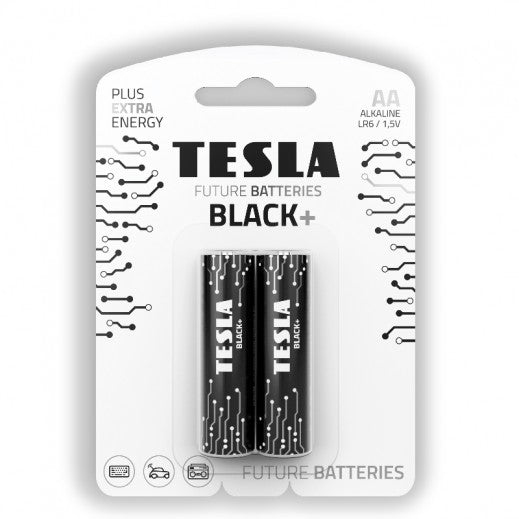 Tesla Alkaline Battery AA Black+ LR6 1.5v 2pcs set Buy 2 Packs Get 1 Free