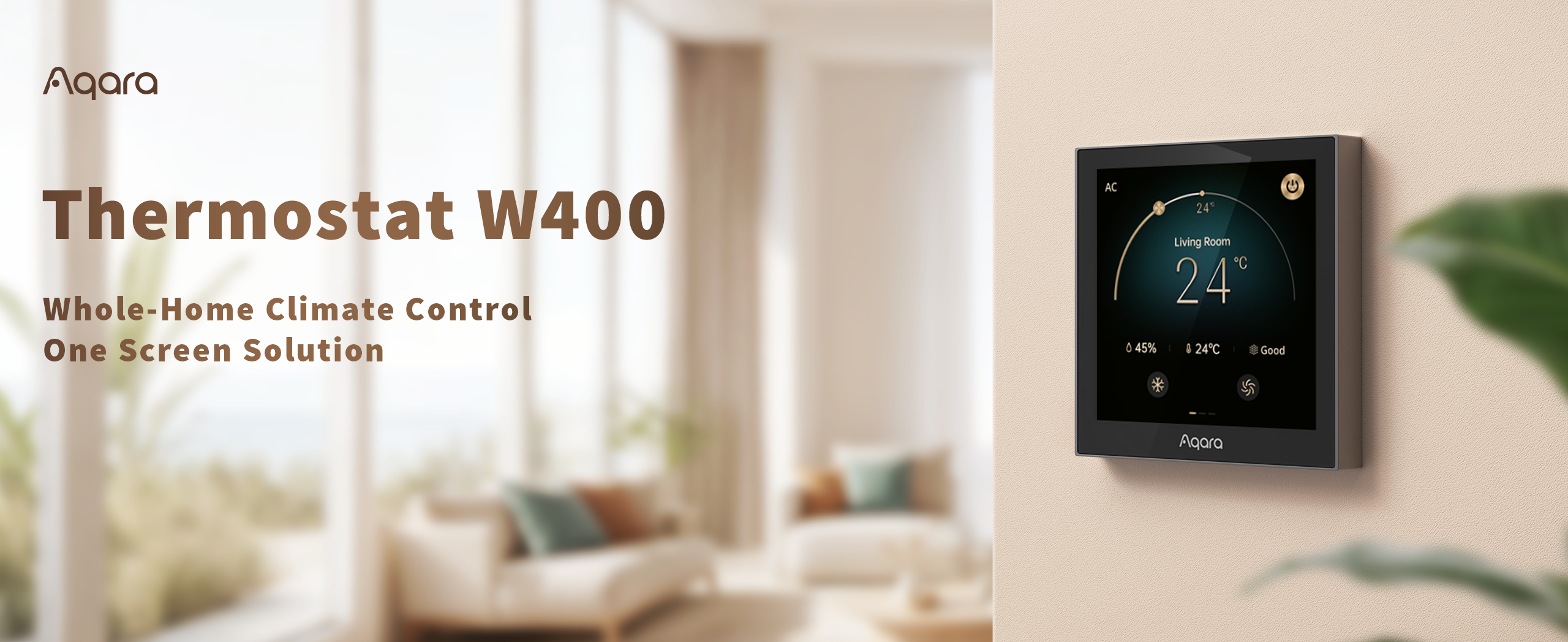 Aqara Thermostat W400 FCU - White Smart Fan Coil Thermostat