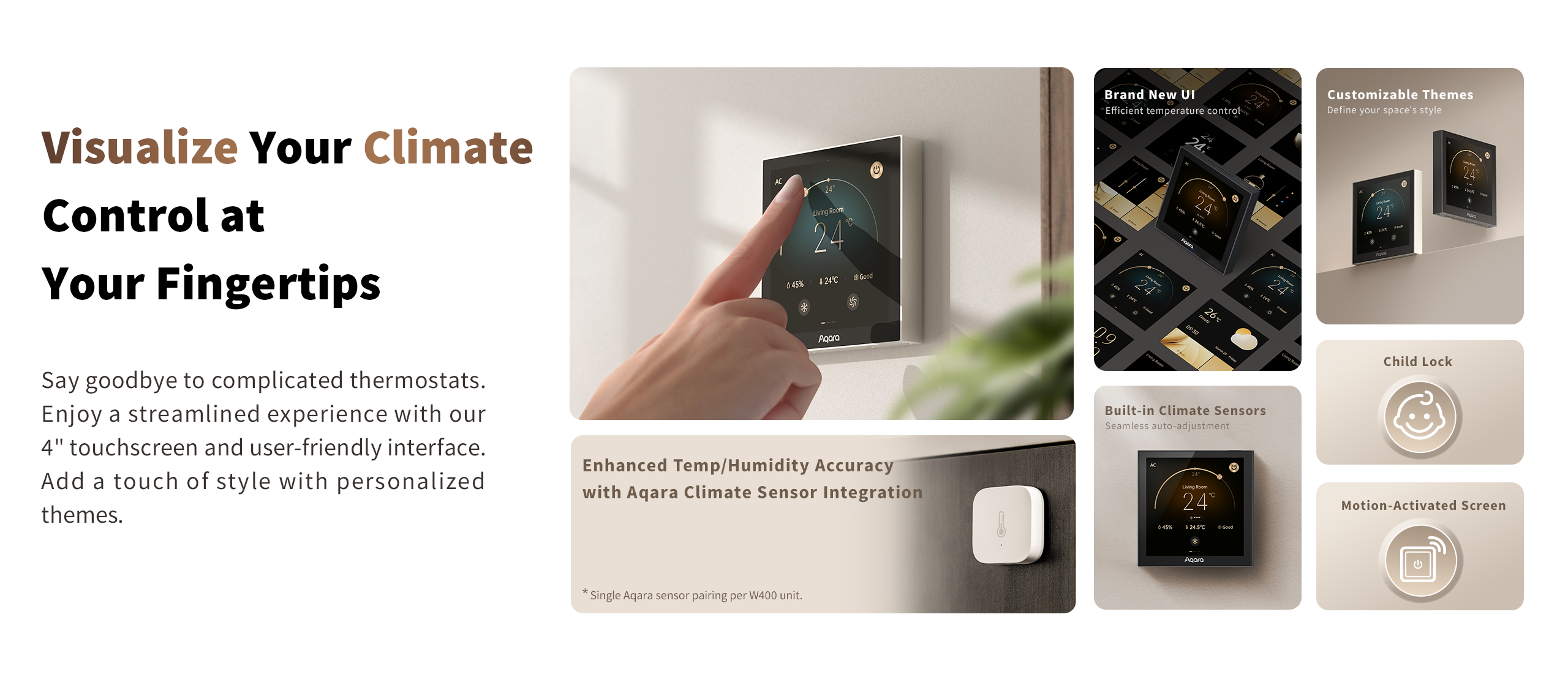 Aqara Thermostat W400 FCU - White Smart Fan Coil Thermostat