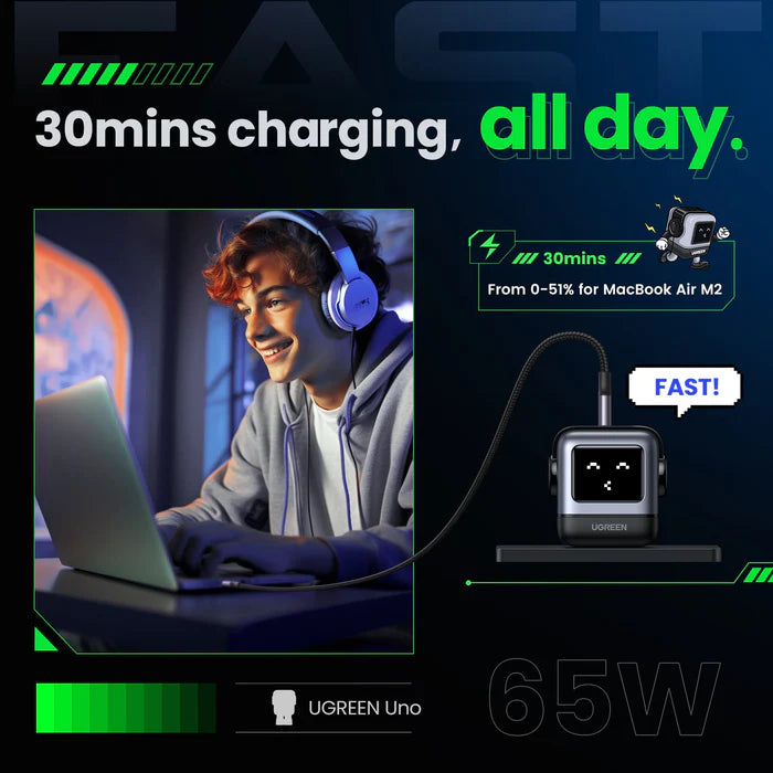 Ugreen Uno Robot Charger 65W (Black) Ugreen Uno Robot Charger 65W (Black)