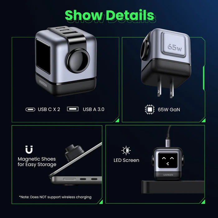 Ugreen Uno Robot Charger 65W (Black) Ugreen Uno Robot Charger 65W (Black)
