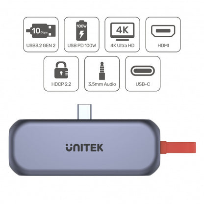 Unitek uHUB Q4 Lite 4-in-1 USB-C Hub for iPad Pro and Air with HDMI and 100W Power Delivery
