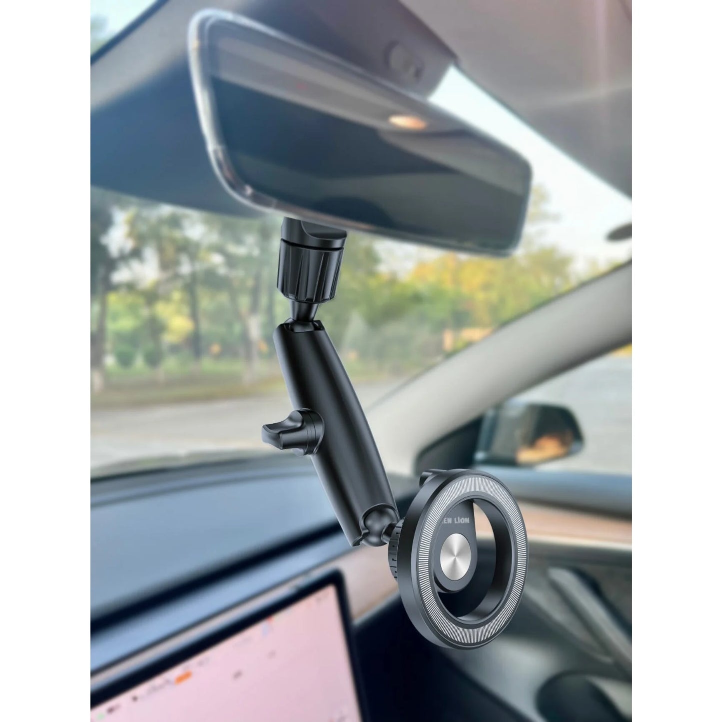 Green 360 MagSafe Rear View Mirror Phone Holder
