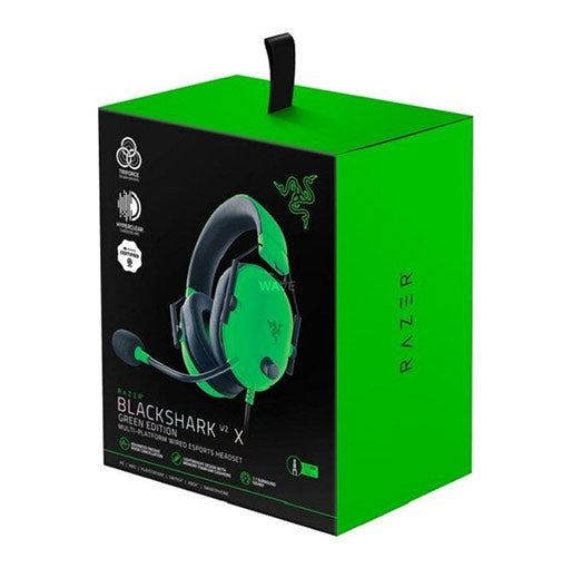Razer BlackShark V2 X Headset, 7.1. Surround Sound, HyperClear Cardioid Mic, TriForce 50mm Drivers – Green