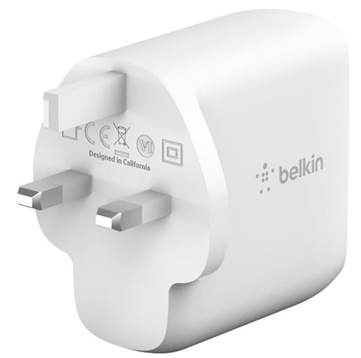 Belkin BOOST↑CHARGE™ Dual USB-C PD GaN Wall Charger 63W – White