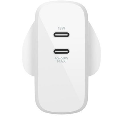 Belkin BOOST↑CHARGE™ Dual USB-C PD GaN Wall Charger 63W – White