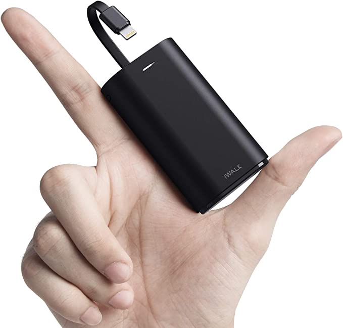 iWALK Portable Charger 9000mAh Ultra-Compact Power Bank with Built-in Cable and Portable Apple Watch Charger, 9000mAh Power Bank with Built in Cable, Apple Watch and Phone Charger