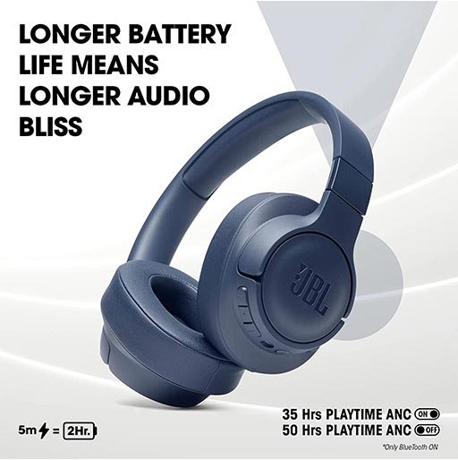 سماعات JBL Tune 760NC اللاسلكية خفيفة الوزن وقابلة للطي فوق الأذن