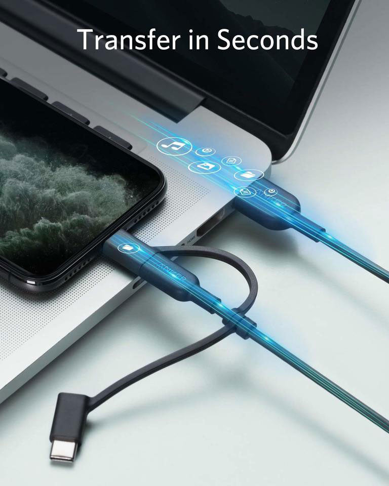 Anker PowerLine II 3-in-1 Cable (0.9m/3ft) – Black Anker PowerLine II 3-in-1 Cable (0.9m/3ft) – Black