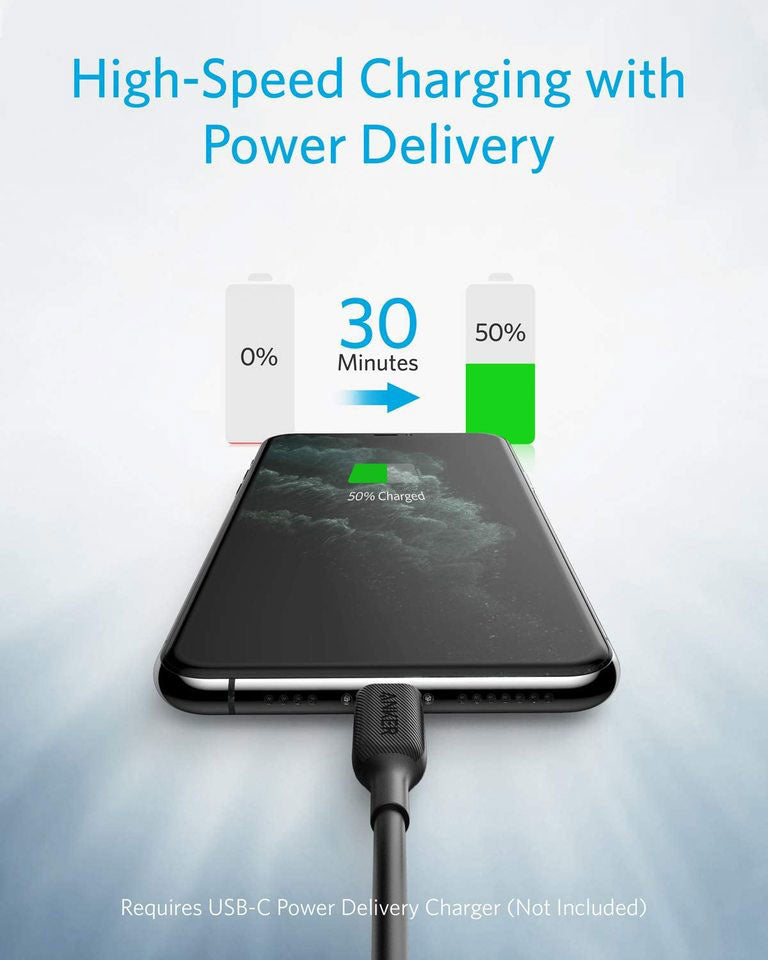 Anker PowerLine III USB-C to Lightning Cable (1.8m/6ft) – Black Anker PowerLine III USB-C to Lightning Cable (1.8m/6ft) – Black