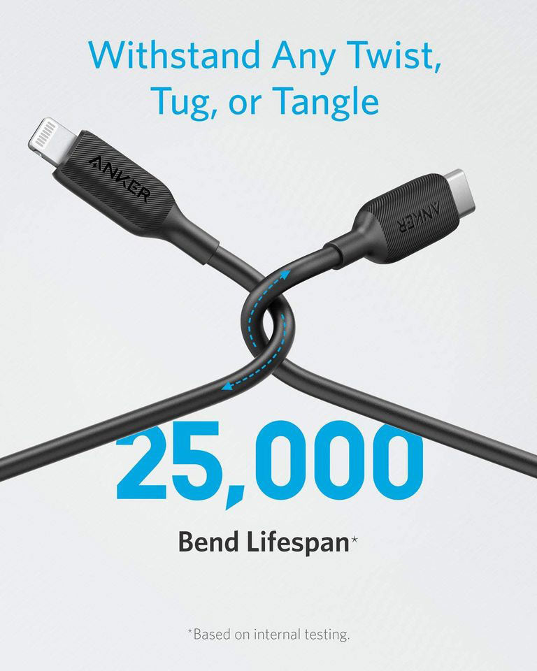 Anker PowerLine III USB-C to Lightning Cable (1.8m/6ft) – Black Anker PowerLine III USB-C to Lightning Cable (1.8m/6ft) – Black