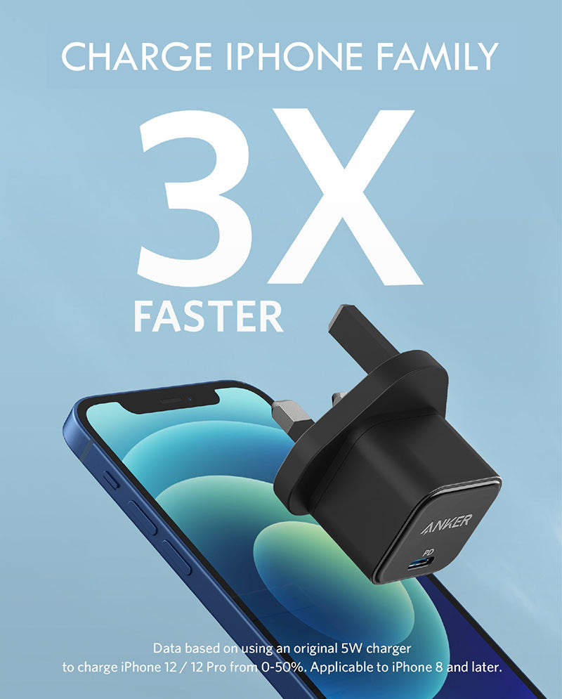 Anker PowerPort III 20W Cube USB-C Charger – Black Anker PowerPort III 20W Cube USB-C Charger – Black