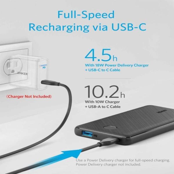 Anker PowerCore Slim 10000 mAh Power Bank A1244H11 Black