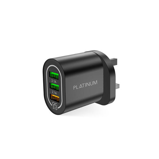 Platinum VITAL Series – Wall Charger QC+2USB 5.1A – Black