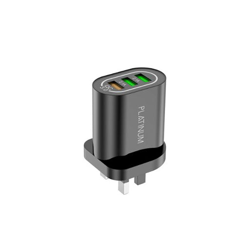 Platinum VITAL Series – Wall Charger QC+2USB 5.1A – Black